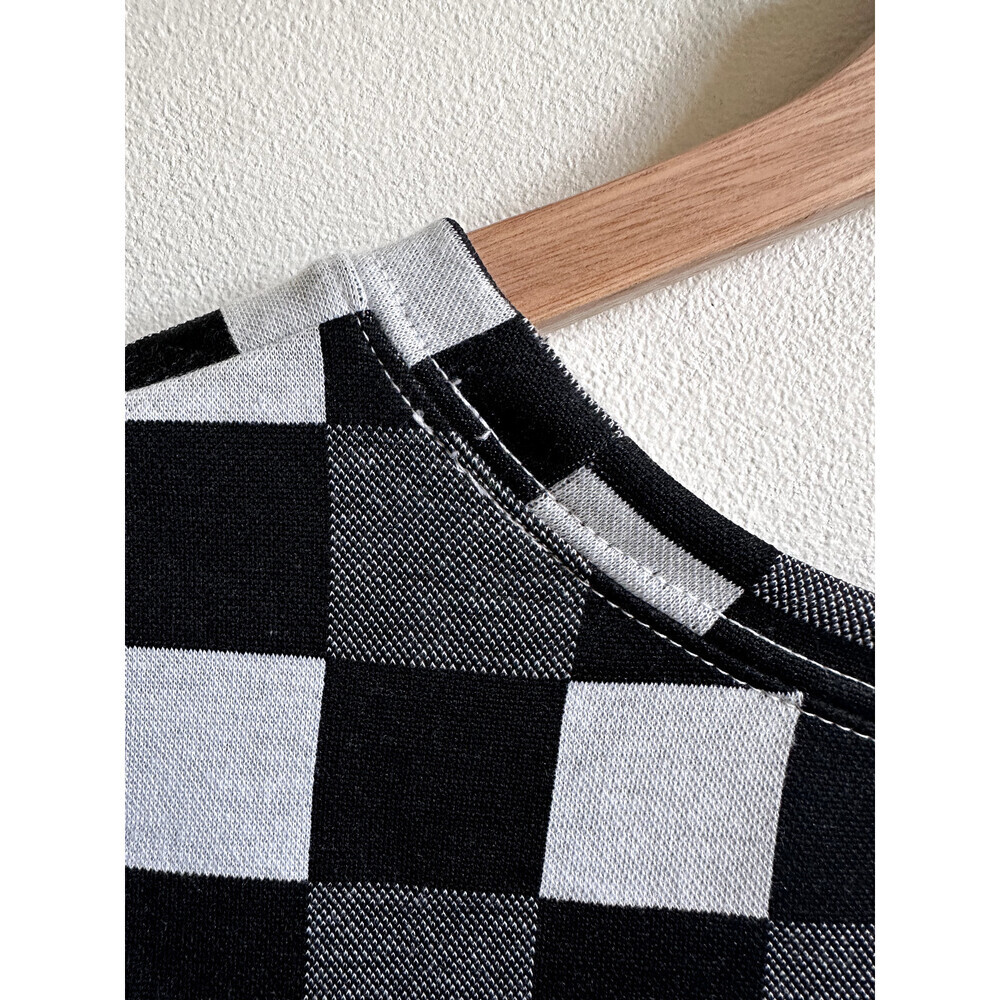 BP. Cutout Crop Tee In Black- White Gingham plus size 1X - Picture 14 of 15